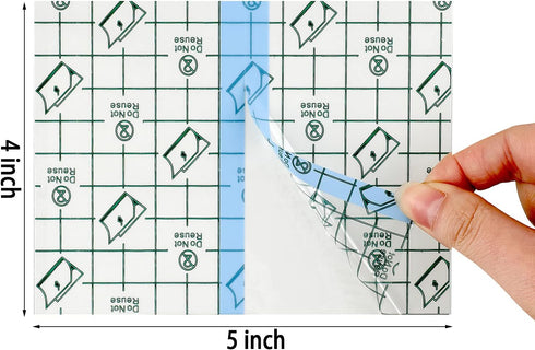 50 Pieces Transparent Waterproof Shower Patch Adhesive Bandage, 4 x 5 Inch Protective Film Dressing