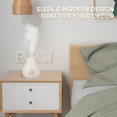 HAPPTWS 3 Settings Essential Oil Diffuser - Waterless Diffuser Timer Battery Powered for Bedroom Yoga Room Toilet Pet