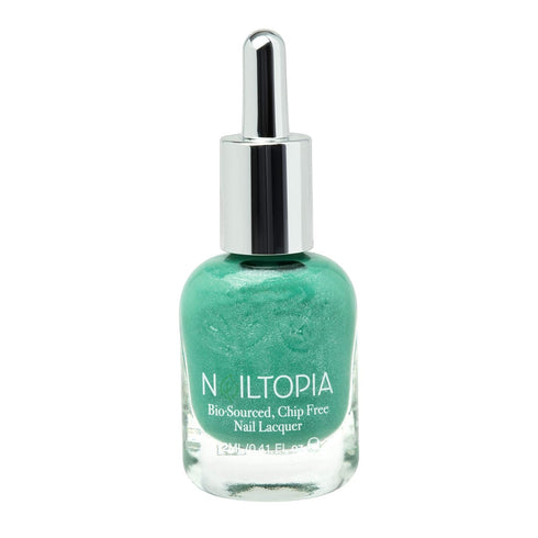 Nailtopia Plant-Based Chip Free Nail Lacquer - Non Toxic, Bio-Sourced, Long-Lasting Polish - Yacht Week (Medium Green)