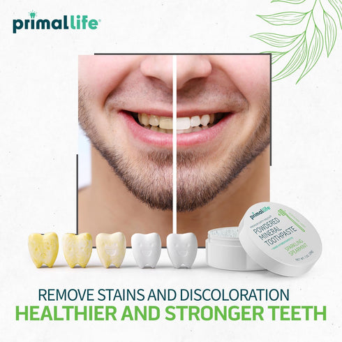 Primal Life Organics Dirty Mouth Toothpowder, Spearmint, 1 oz, Good for 200+ Brushings