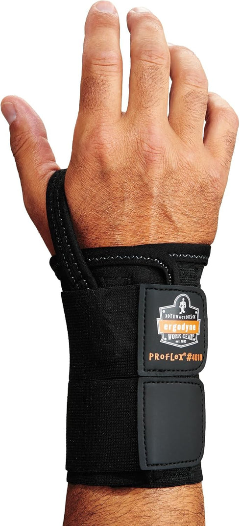 Ergodyne ProFlex 4010 Double-Strap Left Wrist Support, Small, Black