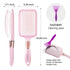 RHOS Paddle Brush for Women & Men, Detangler for Thick Curly Hair, Square Cushion Brush, 1 Pack - Pink
