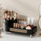Rotating Large Capacity Cosmetic Display Case - Black Bathroom Counter Organizer for Skincare & Cosmetics