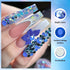 Makartt Blue Nail Rhinestones, Multi-Size Flatback Crystal Glass Nail Charms for DIY Crafts and Nail Art Supplies