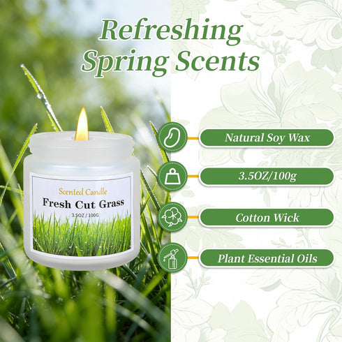Set, 6 Pack 21 oz Spring Candle Floral Scented Candles, Soy Candles for Home Scented, Spring Gifts for Women & Men