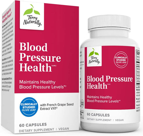 Terry Naturally Blood Pressure Health - 60 Vegan Capsules for Healthy Circulation & Blood Pressure Levels - Non-GMO,