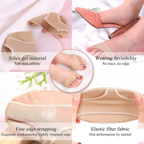 Forefoot Pads for Pain Relief, Ball of Foot Cushioning Sleeves for Bunion and Callus, Soft Gel Inserts for Comfort