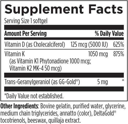 Designs for Health D-Evail Supreme - 5,000 IU Vitamin D3 with VIT K (K1, K2 as MK-4) + GG - Immune, Bone,