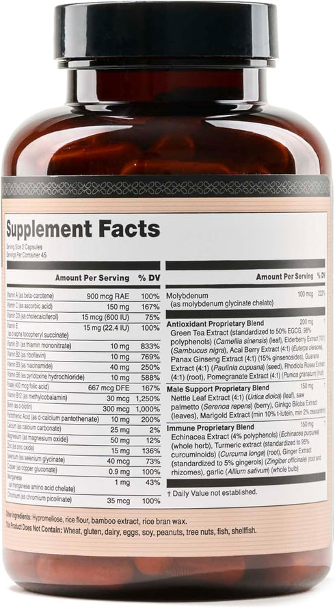 Immunity 90 Capsules[45-Day NatureWise Multivitamin for Men - Daily Male Support - Minerals & Herbs for Energy