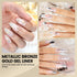 RARJSM Metallic Gel Liner Nail Art Set | Silver Bronze Gold 2pcs Mirror Chrome Gel Polish