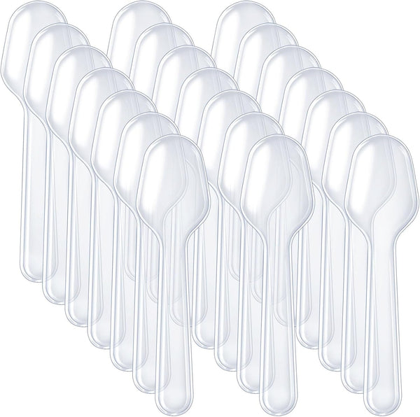 500 Pcs Disposable Clear Plastic Mini Spoons, 3 Inch Tasting Spoons for Crafts, Sampling, Ice Cream