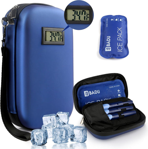 Insulin Cooler Travel Case, TSA Approved Refrigerated Medicine Cooler with Thermometer Display, Diabetic Travel Case Bag