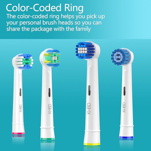 KHBD 16 Pack 4 4 4 4 Replacement Heads for Oral B Braun- Includes Sensitive Brush, Precision Brush, Deep Cleaning