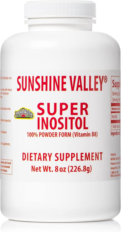 Super Inositol Vitamin B8 Powdered Supplement, Natural & Organic PCOS Fertility Support, Hormonal Balance - 8oz Non-GMO