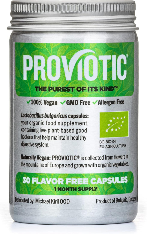 Lactobacillus Vegan Probiotic Supplement, Digestive Health, Immune Support, Anti Bloating for Men and Women (30 Count)