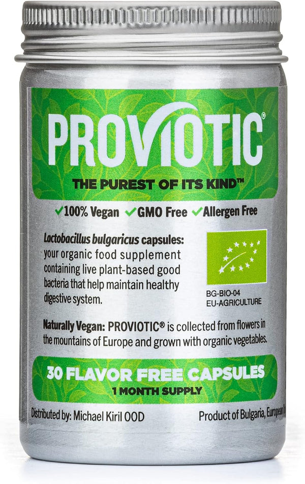 Lactobacillus Vegan Probiotic Supplement, Digestive Health, Immune Support, Anti Bloating for Men and Women (30 Count)