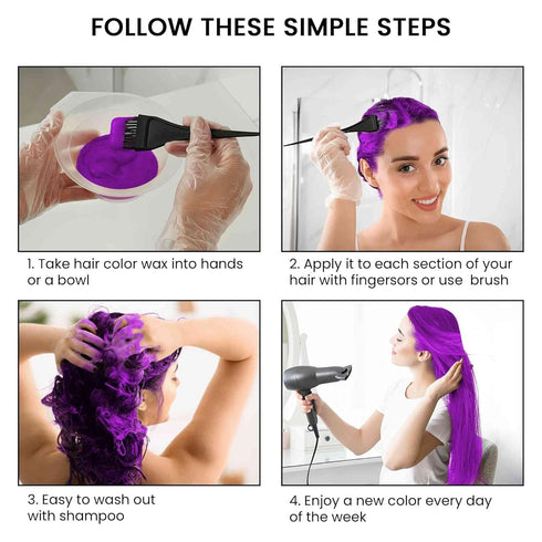 UrbanX Unisex Washable Hair Coloring Wax, Temporary Pomade Dye for Natural Hairstyle, Party Cosplay (Purple)