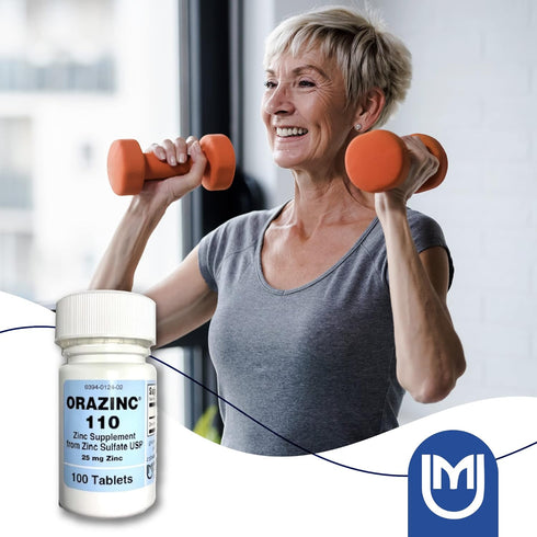 Mericon Industries Orazinc 25mg Zinc Supplement | Health Supplements for Hormone Regulation, 100 Zinc Tablets