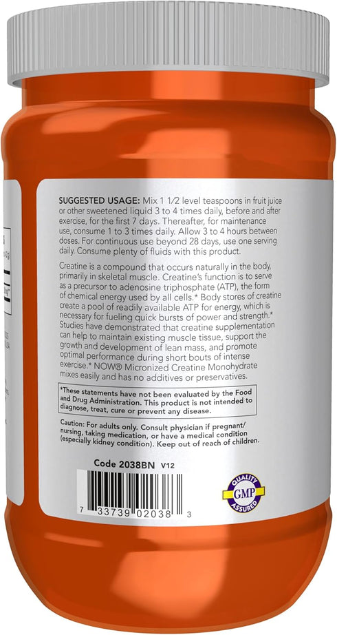 NOW Foods Micronized Creatine Powder, 500 g, Sports Nutrition