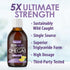 5X Ultimate Strength High DHA Omega-3 Liquid with EPA & Vitamin D - Wild Caught Omega 3 Fish Oil Supplements - 7.60 Fl
