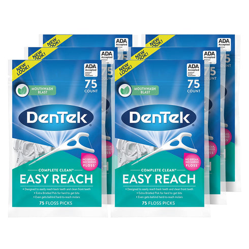 DenTek Comfort Clean Sensitive Gums Floss Picks - 75 Count (Pack of 6)