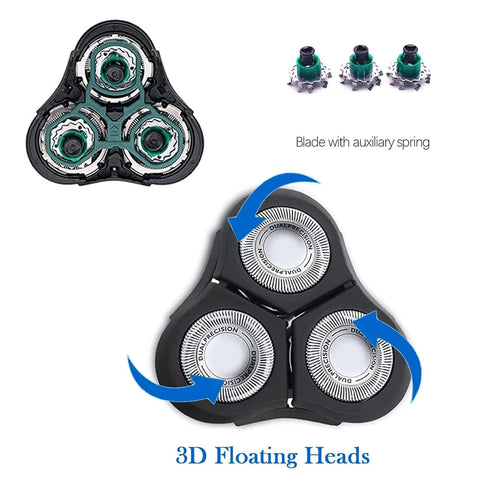 RQ11 Replacement Heads for Norelco Razors, Compatible with Philips 1100 Series, 1150x, 1160x, 1170x, 1180x, Upgraded