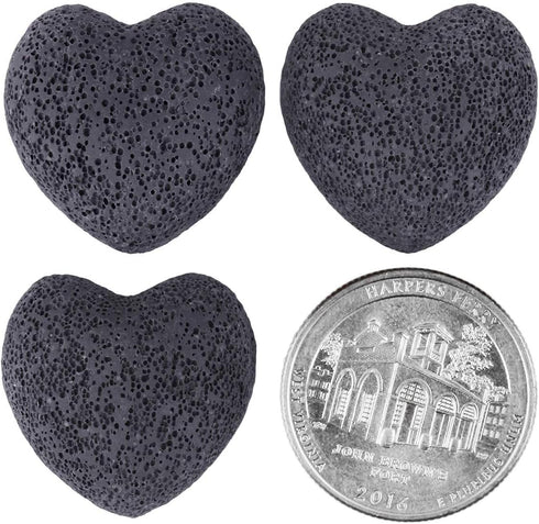 Set Pack 8(1'') SUNYIK Assorted Natural Lava Rock Puff Heart Pocket Stone Aromatherapy Essential Oil Diffuser