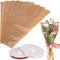 Flower Bouquet Wrapping Paper with Ribbon,40PCS Kraft Flower Sleeves for Bouquets, Brown