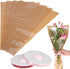Flower Bouquet Wrapping Paper with Ribbon,40PCS Kraft Flower Sleeves for Bouquets, Brown