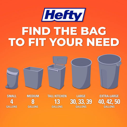 Hefty Small Trash Bags, Ocean Water Scent, 4 Gallon, 52 Count