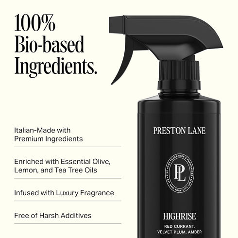 Preston Lane Luxury All-Purpose Cleaner, Highrise Scent | Bio-Based Multi-Surface Spray | Streak-Free Finish, Lifts