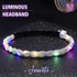 JEAIRTS Light Up Headbands, Glowing Led Rhinestone Headpiece, Sparkly Crystal Hair Band for Women