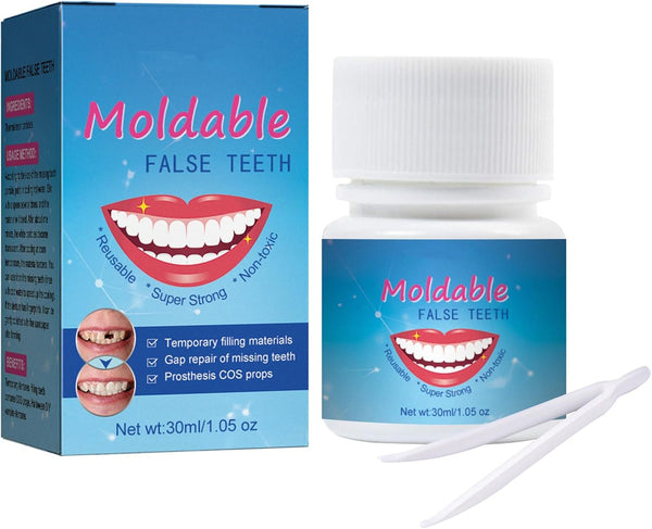 30 ml Temporary Teeth Replacement Kit, Tooth Repair Kit - Moldable Thermal Fitting Beads for Filling Missing Broken
