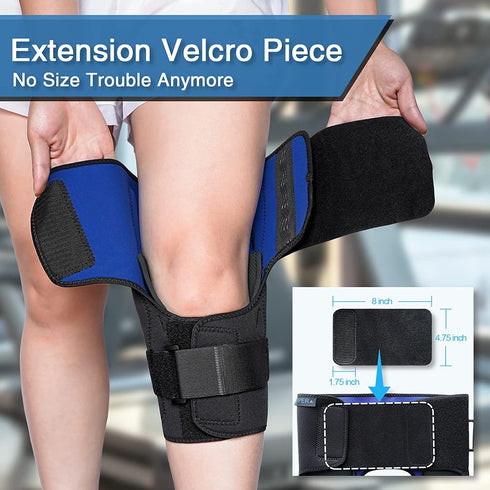 Knee Braces for Pain Relief, Hinged Support with Dual Metal Stabilizers for Men/Women, Injury Recovery, Sports