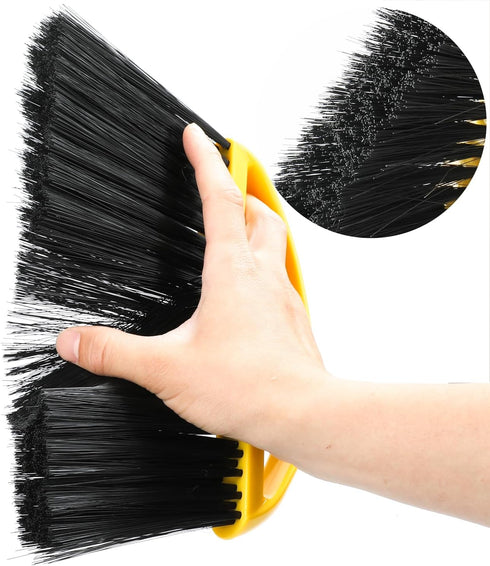 Broom and Dustpan Set for Home, Soft Bristles Indoor Broom with Stainless Steel Dustpan, Kitchen Cleaning Combo
