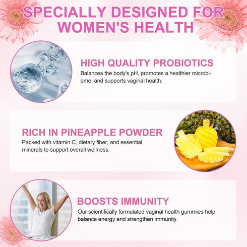 ZODENIS Gummies, Immune,Promote 60 Gummies Vaginal Probiotics for Women, Ph Balance Vaginal Probiotics Feminine Balance