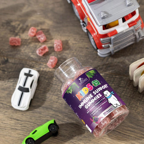 Immune Support Gummies for Kids & Toddlers, 120 Gummies, with Vitamin C, Zinc & Echinacea, Natural Berry Flavor