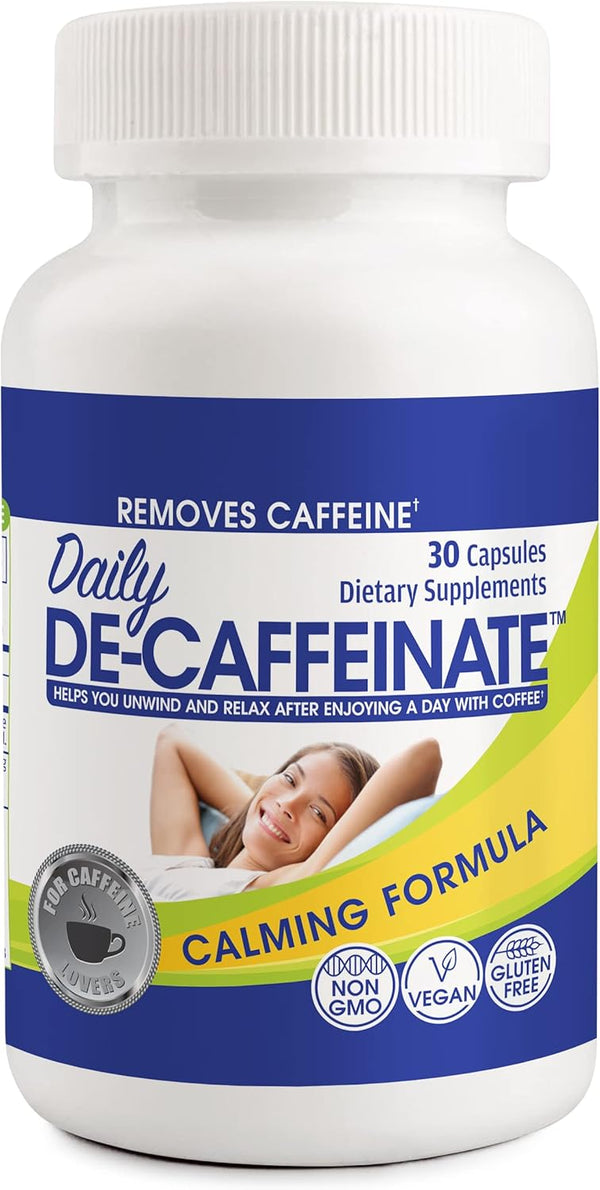 Daily De-Caffeinate: Potent Caffeine Eliminator, Natural Acting Non-Addictive Reducer for Coffee Lovers