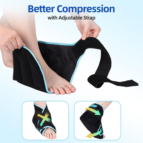Pack 1 Pack Comfytemp Ankle Ice Wrap for Plantar Fasciitis Relief, Foot Support Brace for Sprain, Cold Bag for Injury