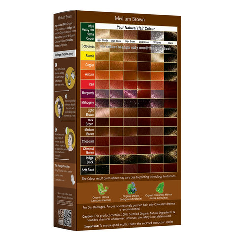 Indus Valley 100% Pure & Natural Medium Brown Henna Hair Color