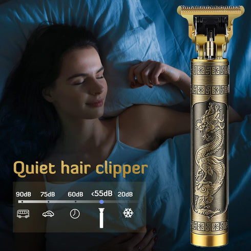 Professional Cordless Hair Trimmer, T-Blade Clippers for Men, Rechargeable Beard Trimmer with Guide Combs