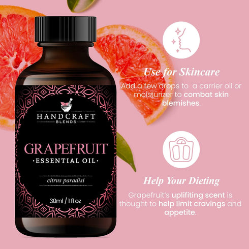 Handcraft Blends Grapefruit Essential Oil, 1 Fl Oz, 100% Pure for Diffuser and Aromatherapy