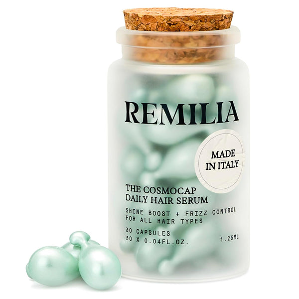 Remilia Hair Serum for Frizzy & Damaged Hair – 30 Capsules – Keratin, Silk Protein & Vitamin B5 Treatment, Made in Italy