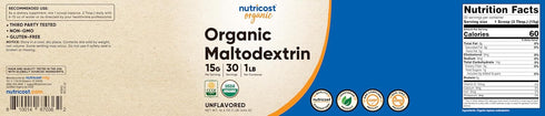 Nutricost Organic Maltodextrin Powder 1lb: Gluten Free, Non-GMO
