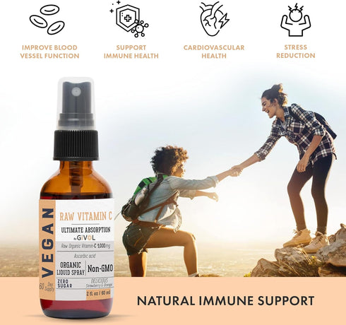 Vitamin C Extra Strength Spray, Daily Absorption Liquid Extract with Lemon, Orange, Strawberry, 2oz (60ml)