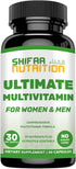 Halal Multivitamins for Women, Men & Adults, 30 Servings, Iron, Vitamins A, B6, B12, C, D3, E, Zinc & More