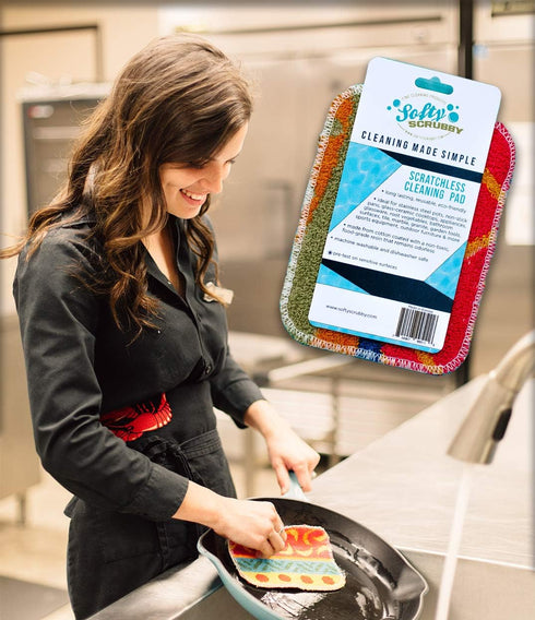 Scratchless Cleaning Pad, 2 Pack for Kitchen, Bathroom, Non-Stick Cookware, Reusable, Environmentally Friendly