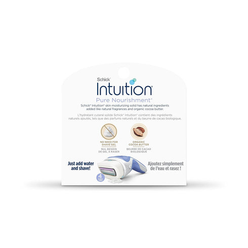 Schick Intuition Refill, Pure Nourishment Razors for Women, Organic Cocoa Butter, 6 Count (Pack of 1)