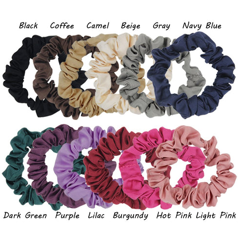 Set of 24Pcs Satin Hair Scrunchies, Rubber Bands, Elastic Hair Ties Ponytail Holder, Mix Colors
