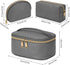KTMOUW 3 Pcs Waterproof Makeup Bag Set | Portable Travel Cosmetic Organizer Storage Bag for Women, Grey
